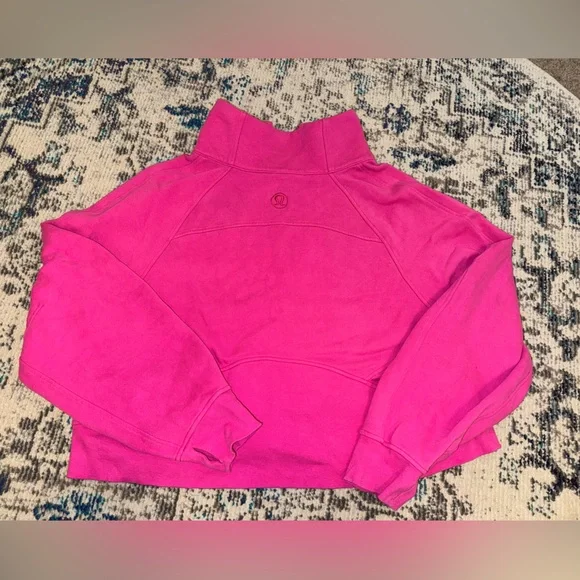 lululemon athletica Hot Pink Half-Zip Cropped Sweatshirt - Picture 9 of 13